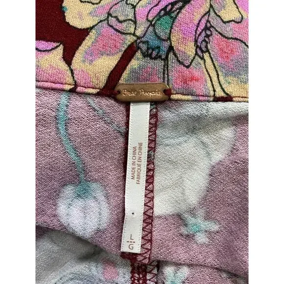 Free People Burgundy Floral Button-Down Jumpsuit - Picture 4 of 5